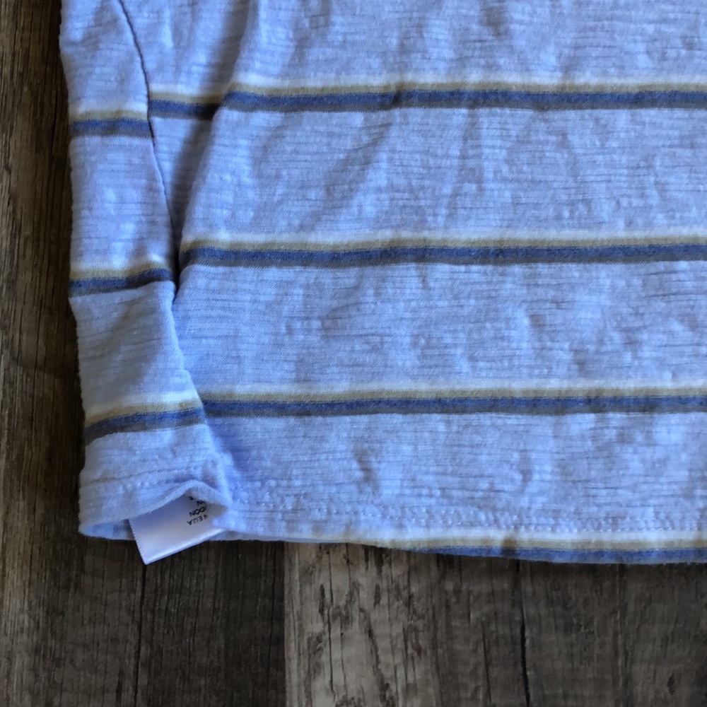 Free People Light Blue Striped Puff Sleeve Tee - Picture 6 of 9